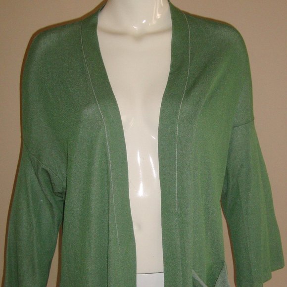 Lamberto Losani  Italy  Green Open Front Cardigan - Picture 1 of 7